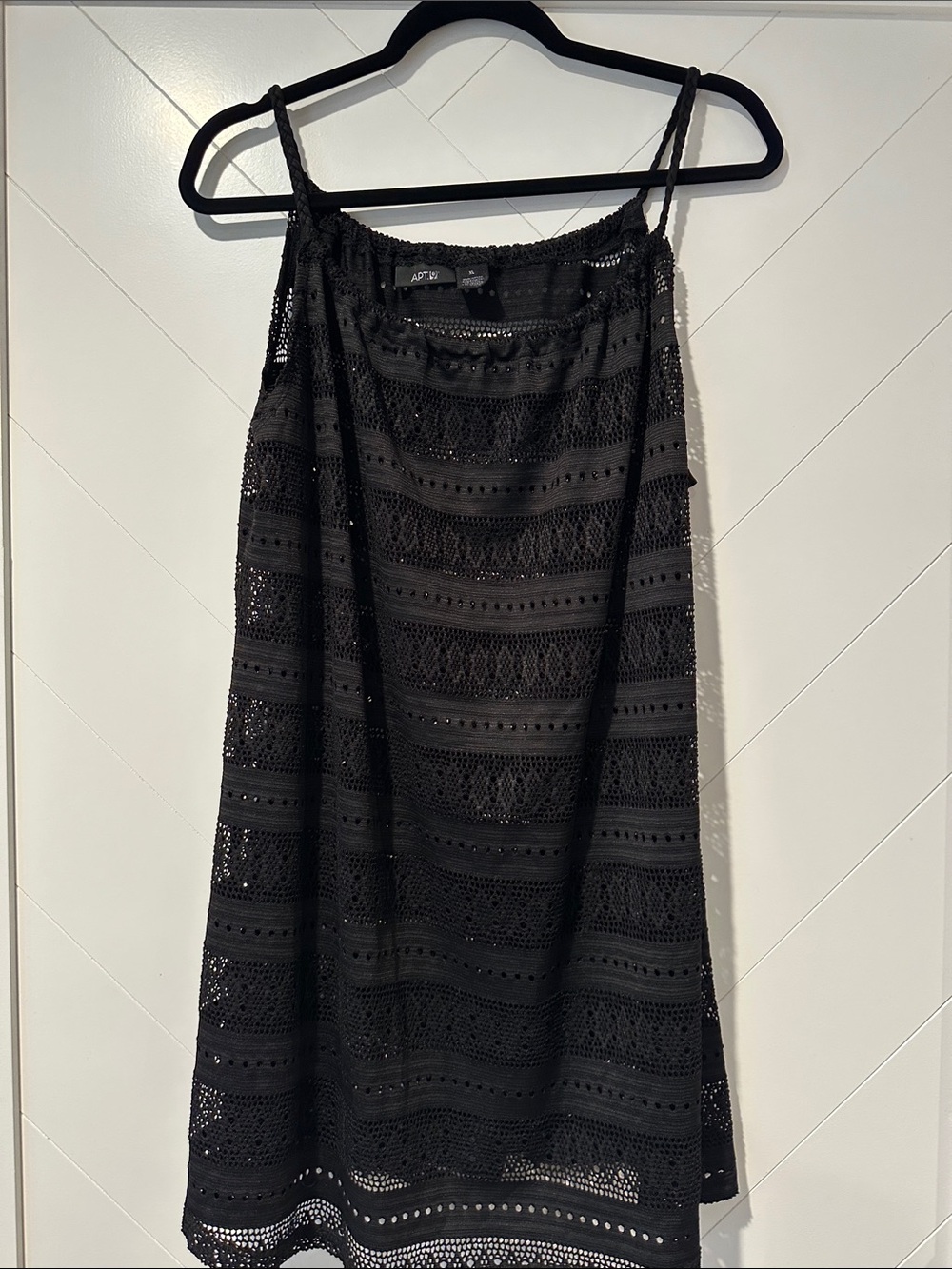 Apt. 9 Black Swim Coverup Crochet Slip Dress with Spaghetti Straps